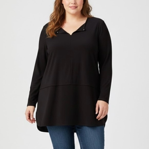 Ralph Lauren Tops - Lauren Ralph Lauren Black Tunic Top Minimalist Quite Luxury Flowy Relaxed Fit